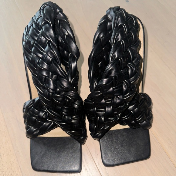 Ego Molly-Mae Impress Black Braided Heeled Sandals - Picture 3 of 6
